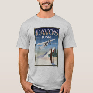 T-shirt Affiche de voyage à Davos en Suisse