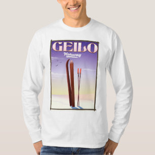 T-shirt Affiche de voyage à ski Geilo, Norvège