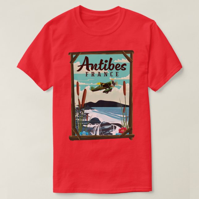 T-shirt Affiche de voyage Antibes France (Design devant)