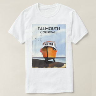 T-shirt Affiche de voyage bateau de pêche Falmouth Cornwal