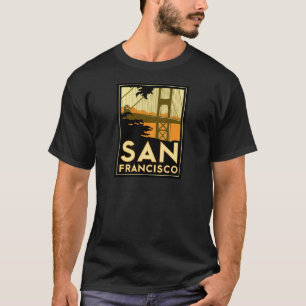 T-shirt Affiche de voyage d'art déco de San Francisco