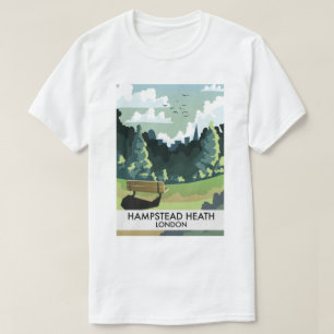 T-shirt Affiche de voyage de Hampstead Heath à Londres.