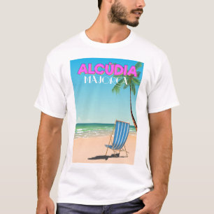 T-shirt Affiche de voyage de la plage d'Alcúdia Majorque