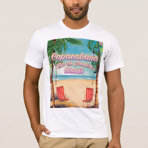 T-shirt Affiche de voyage de la plage de Copacabana, Rio d