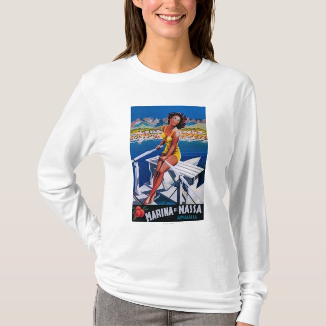 T-shirt Affiche de voyage de marina de Massa (Devant)