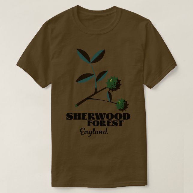 T-shirt Affiche de voyage de Sherwood Forest Angleterre (Design devant)