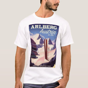 T-shirt Affiche de voyage de ski Arlberg Autriche
