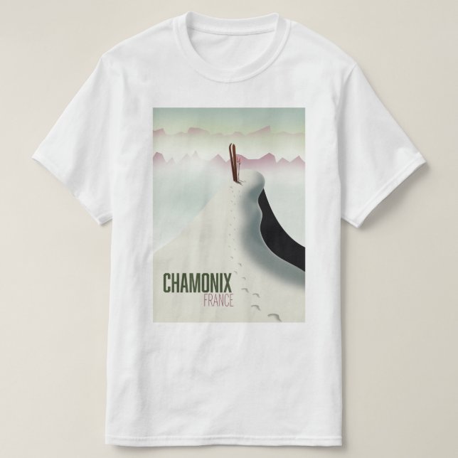 T-shirt Affiche de voyage de ski Chamonix France (Design devant)
