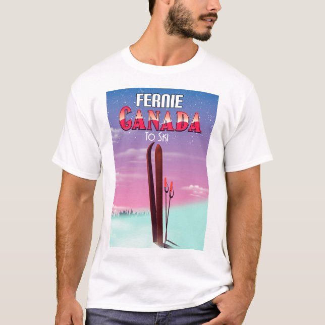 T-shirt Affiche de voyage de ski de Fernie Canada. (Devant)