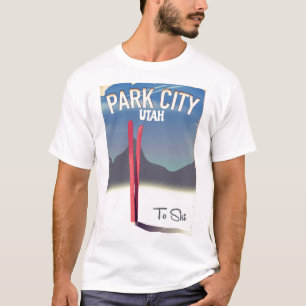 T-shirt affiche de voyage de ski du parc de l'Utah