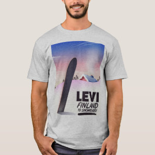 T-shirt Affiche de voyage de snowboard Levi Finlande