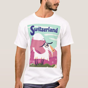 T-shirt Affiche de voyage de style vintage Suisse