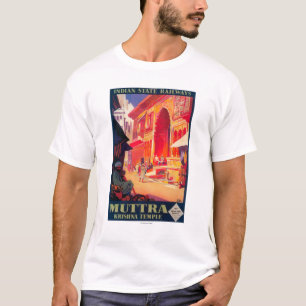 T-shirt Affiche de voyage de temple de Muttra Krishna