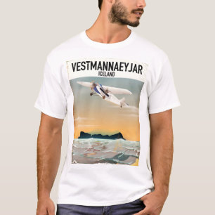 T-shirt Affiche de voyage de Vestmannaeyjar Islande.