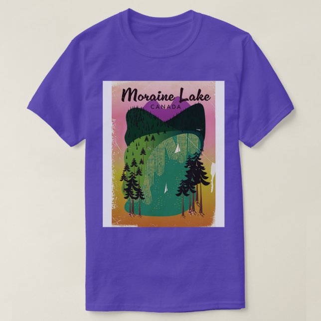T-shirt Affiche de voyage du Canada du lac Moraine (Design devant)