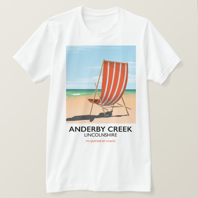 T-shirt Affiche de voyage en bord de mer d'Alderby (Design devant)