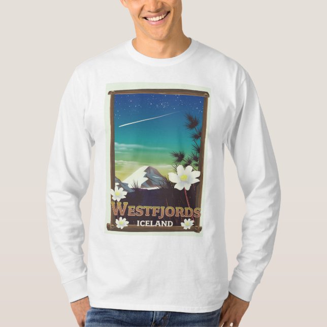 T-shirt Affiche de voyage en Islande de Westfjords (Devant)