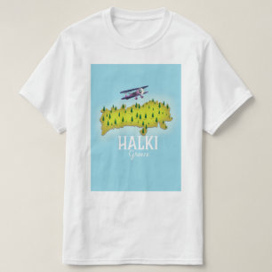 T-shirt Affiche de voyage illustrée de la carte de Halki G