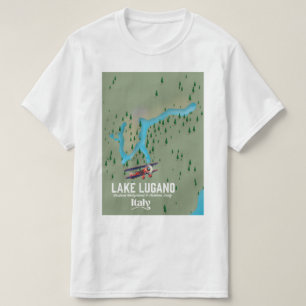 T-shirt Affiche de voyage Lac Lugano Italie - Suisse