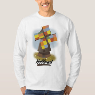 T-shirt Affiche de voyage moulin à vent Hollande