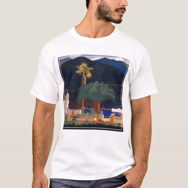 T-shirt Affiche de voyage - Père Noël Catalina Island, Cal (Devant)