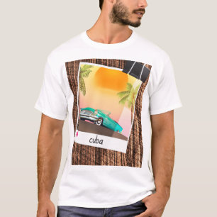 T-shirt Affiche de voyage photo de voiture vintage cubaine