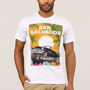 T-shirt Affiche de voyage rétro de San Salvador, El Salvad