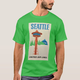 T-shirt Affiche de voyage United Airlines SEATTLE SEATTLE 