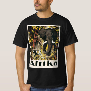 T-shirt Affiche de voyage vintage Afrique, Éléphant d'Afri