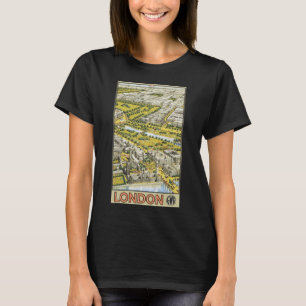 T-shirt Affiche de voyage vintage, vue aérienne de la vill