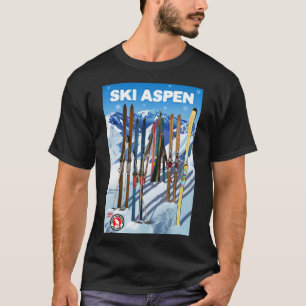 T-shirt Affiche de voyage VintageStyle Ski Aspen