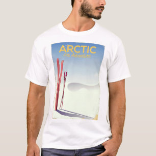 T-shirt Affiche d'exploration vintage de ski arctique
