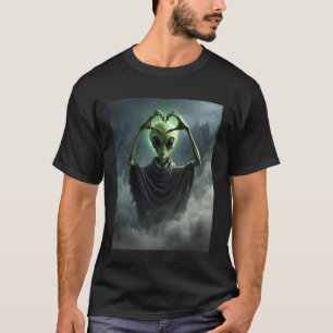 T-shirt Affiche d'horreur Alien Heart Hands Scary Face Hal