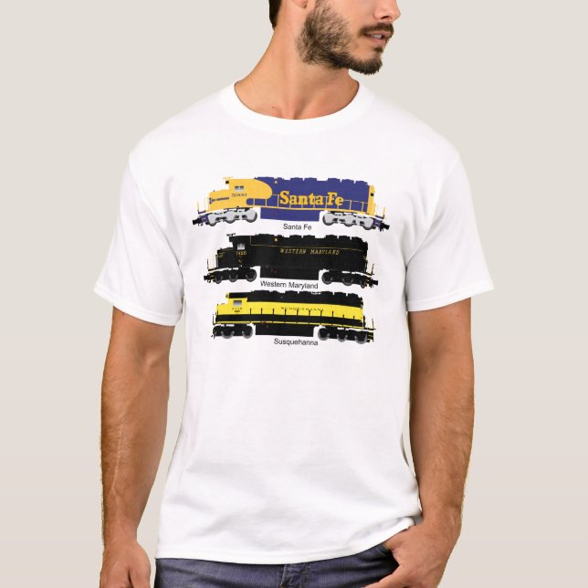 T-shirt Affiche diesel de la locomotive SD40 électrique (Devant)