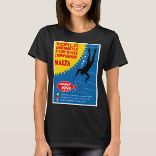 T-shirt Affiche du Championnat de Pêche au Harpon de MALTE