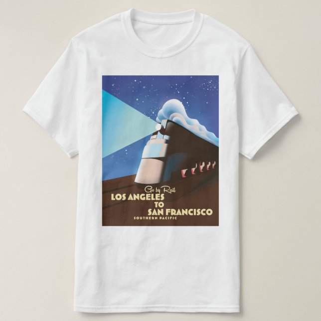 T-shirt Affiche du train de Los Angeles à San Francisco (Design devant)