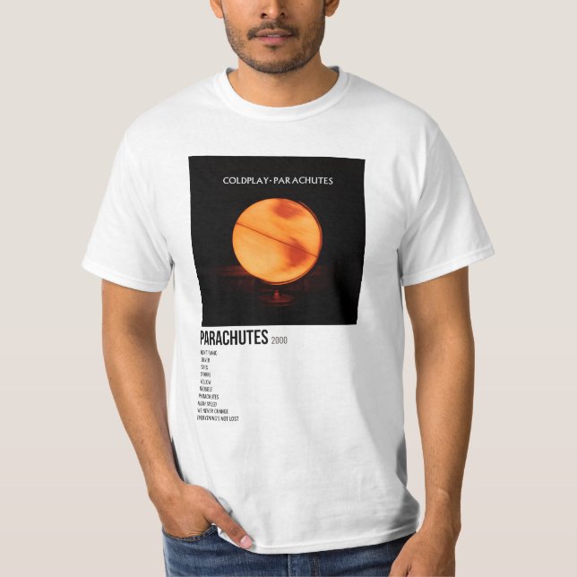 T-shirt affiche minimale des parachutes de l'album (Devant)