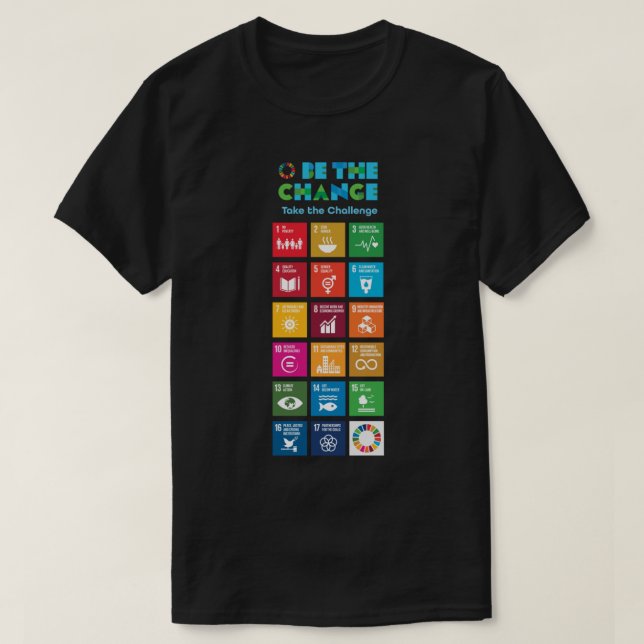 T-shirt Affiche mondiale Goals ONU 2030 (Design devant)