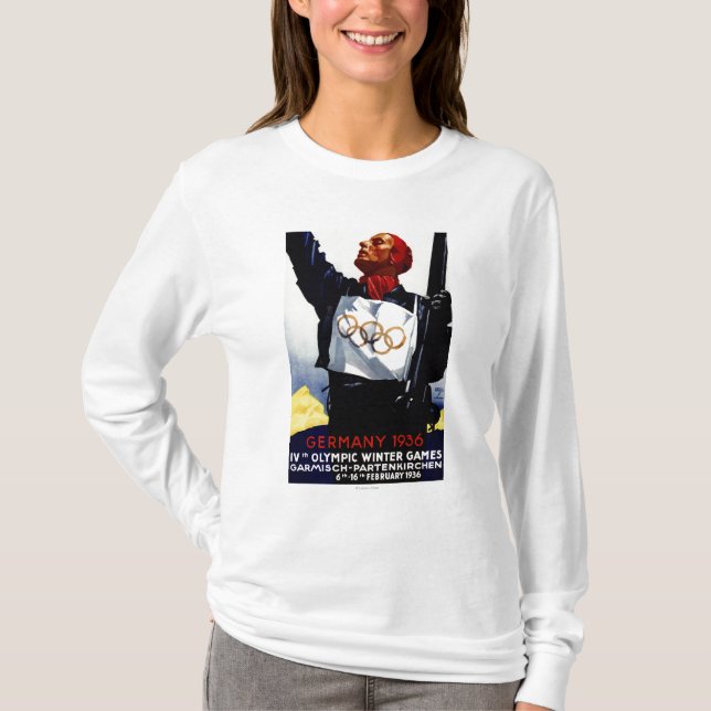 T-shirt Affiche olympique de publicité de 1936 jeux (Devant)