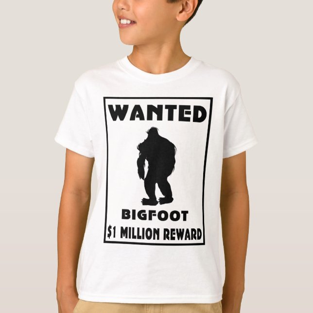 T-shirt Affiche Recherchée de Bigfoot (Devant)