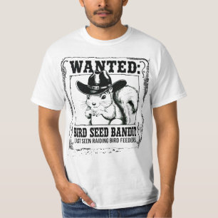 T-shirt Affiche recherchée écureuil drôle   Bandit de grai