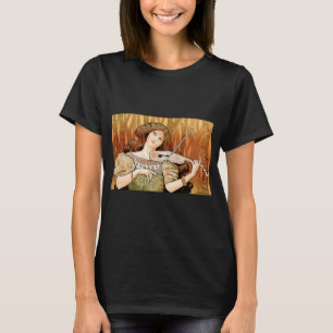 T-shirt Affiche vintage Art nouveau pour violon   Musique 