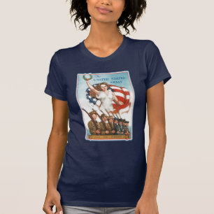 T-shirt Affiche vintage d'armée avec Madame Liberty