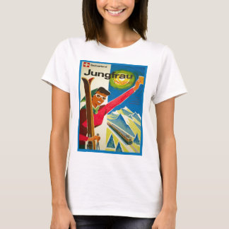 T-shirt Affiche vintage de ski, région de Jungfrau, Suisse