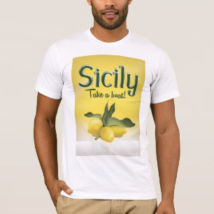 T-shirt Affiche vintage de voyage de citron de la Sicile