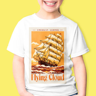 T-shirt Affiche Vintage du Navire Clipper Américain Flying
