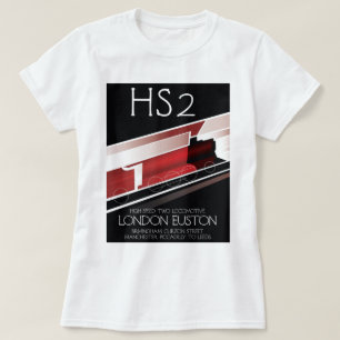 T-shirt Affiche vintage train HS2,