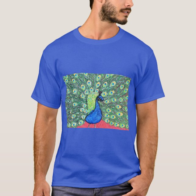 T-shirt Afficher Peacock Peainting (Devant)