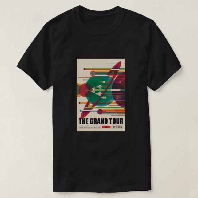 T-shirt Affiches du tourisme spatial de la NASA Encelade C (Design devant)
