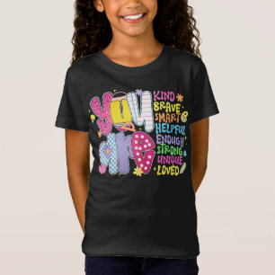 T-Shirt Affirmation "KIND BRAVE STRONG LOVED"